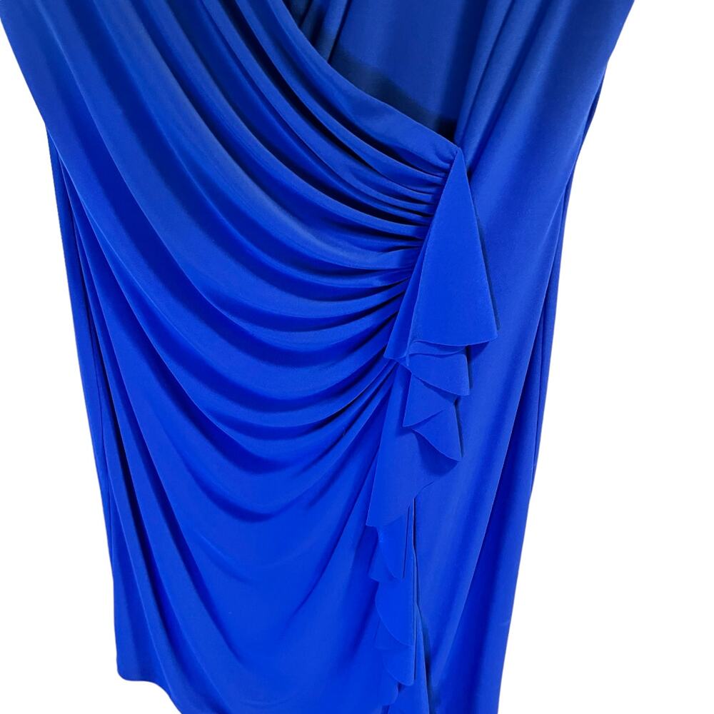 Black Label by Evan Picone Sheath Dress Side Gather Royal Blue Sleeveless sz M - Picture 5 of 11